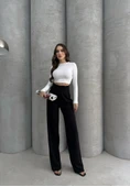 Cırtlı pantolon krep siyah pt thumbnail 4