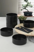 Keramika Mat Siyah Stackable Çorba Kasesi 14 Cm 6 Adet thumbnail 1