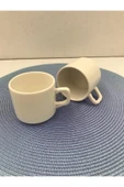 Keramika 8 Cm Stackable Çay Fincanı Beyaz 2 Li thumbnail 1