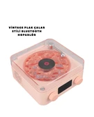 Retro Bluetooth Hoparlör Pembe thumbnail 1