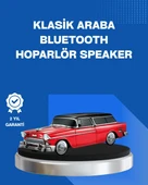 Retro Araba Şekilli Kablosuz Bluetooth Hoparlör thumbnail 1