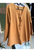 Leova Camel Önden Bağlamalı Kimono thumbnail 2