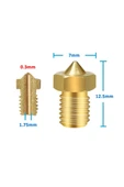 Devremarkt 0.3mm X 1.75mm M6 Prinç Nozzle 3d Yazıcı Printer 1.75mm Filament Uyum Mk8 Cr-10 Cr-10s Ender thumbnail 1