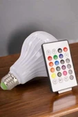 Kablosuz Bluetooth Hoparlör Led Lamba thumbnail 1