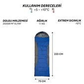FreeCamp Traveller Envelope Uyku Tulumu-MAVİ thumbnail 6
