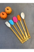 Kitchen Crazy Bambu Saplı 5 Parça Mini Silikon Spatula Kaşık Fırça Seti thumbnail 3