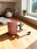 3D Pembe Kupa Kedi Kulplu 410 ml thumbnail 2