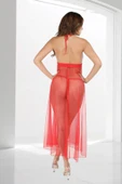 Kırmızı Dantelli Tül Gecelik thumbnail 4