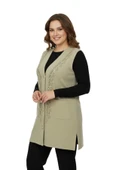 Kadın Bej Rengi Pullu Anne Yelek NIL-1526 thumbnail 4