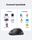 UGREEN Ergonomik Sessiz Çift Modlu Bluetooth & Wireless Kablosuz Mouse, Siyah, 90395 thumbnail 7