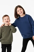 2'Li Basic Şardonlu Çocuk Sweatshirt Haki - Lacivert thumbnail 7