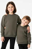 2'Li Basic Şardonlu Çocuk Sweatshirt Haki - Lacivert thumbnail 4