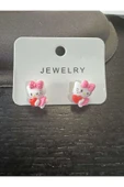Hello Kitty Çocuk Kalp Temalı Küpe thumbnail 1
