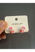Hello Kitty Çocuk Kalp Temalı Küpe thumbnail 2