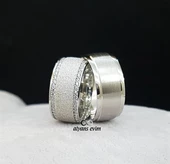 Kumlu Model Çift Gümüş Alyans thumbnail 8