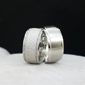 Kumlu Model Çift Gümüş Alyans thumbnail 10