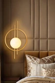 Glop Camlı Modern Ampüllü Aplik Gold thumbnail 1