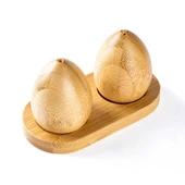 Tantitoni Bambu Standlı Egg Tuzluk Biberlik Seti thumbnail 1
