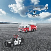 Driven 3'lü Set - Helikopter, Polis Arabası, İtfaiye Arabası thumbnail 2