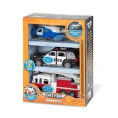 Driven 3'lü Set - Helikopter, Polis Arabası, İtfaiye Arabası thumbnail 3
