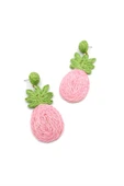 Ananas Hasır Küpe - Pembe thumbnail 2