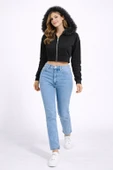 KÜRK DETAYLI CROP SWEATSHIRT thumbnail 3