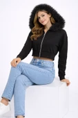 KÜRK DETAYLI CROP SWEATSHIRT thumbnail 5