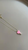 Mineli Kalp Kolye - Pembe thumbnail 2