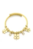 Yonca Charm Bilezik - Altın thumbnail 1
