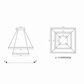 Sumatra Sarkıt Led Avize 60x60 Cm 72 Watt thumbnail 4