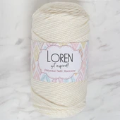 Loren Polyester Soft Macrame Krem El Örgü İpi - LM003 - 34427 thumbnail 3