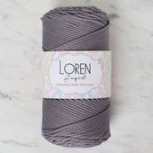 Loren Polyester Soft Macrame Gri El Örgü İpi - LM050 - 34448 thumbnail 1