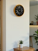 36 Cm Turuncu Dekoratif Duvar Saati thumbnail 3