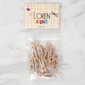 Loren 10 lu Natural Mini Ahşap Mandal thumbnail 2