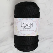 Loren Polyester Soft Macrame Siyah El Örgü İpi - LM040 - 34445 thumbnail 3