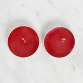 Loren 2'li Tealight Mum Kırmızı thumbnail 2