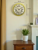 36 Cm Sarı Retro Duvar Saati thumbnail 5