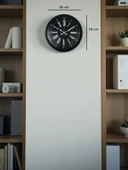 36 Cm Siyah Dekoratif Duvar Saati thumbnail 5