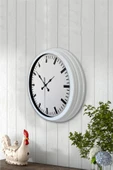40 Cm Metal  Beyaz Modern Duvar Saati thumbnail 3