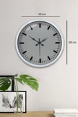 40 Cm Metal  Beyaz Modern Duvar Saati thumbnail 5