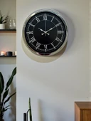 Elegance 40 Cm Metal Krom Duvar Saati thumbnail 2