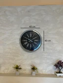 Dark Elegance 40 Cm Metal Krom Duvar Saati thumbnail 4