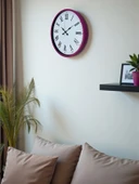 36 Cm Pembe Roma Rakamlı Duvar Saati thumbnail 4
