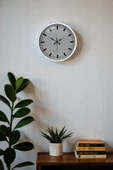 40 Cm Metal  Beyaz Modern Duvar Saati thumbnail 2