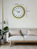 36 Cm Sarı Dekoratif Duvar Saati thumbnail 5
