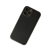 İphone 13 Pro Max Kılıf Coco Deri Silikon Kapak - Siyah thumbnail 2