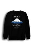 fame-stoned Ağrı - 04 - Dağ - Ağrı Dağı - Şehir Baskılı Unisex %100 Pamuk Bisiklet Yaka Siyah Sweatshirt thumbnail 1