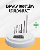 Ergonomik 16 Parça Bits Tornavida Uç ve Adaptör Seti thumbnail 1