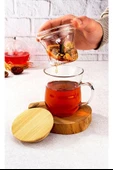 Brew Süzgeçli Cam Çay Bardağı 400ml B6068 thumbnail 3