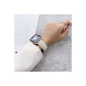 Apple Watch 38mm Kr414 Daks Deri Kordon - Pembe thumbnail 6